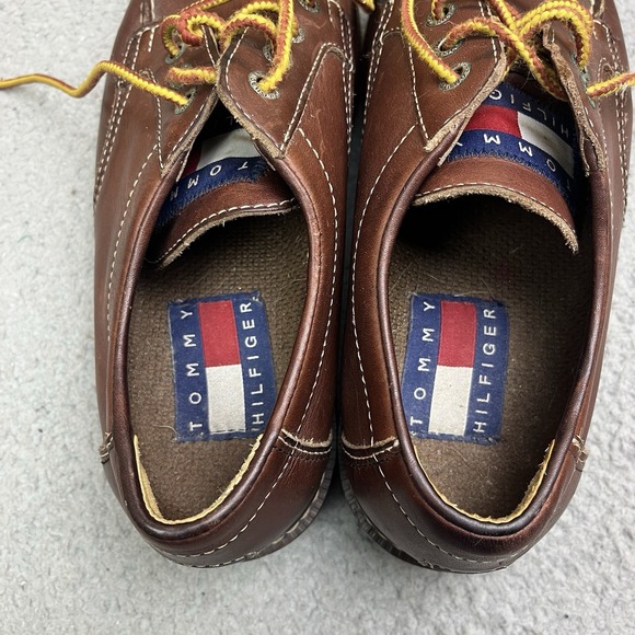 Tommy Hilfiger Lug Sole Moc Toe Leather Oxfords 90s Y2K Chunky Shoes Men\'s 10M